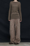 SWAYING 24 Autumn and Winter Wool Blended One-shoulder Lamb Leg Sleeve Top SW-SW24AW1T17-ZONG Brown SW-SW24AW1T13